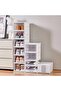 Foldable 6-Tier Shoe Rack Organizer with Doors Clear Plastic Expandable Shoe Box Cabinet for Home