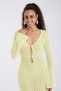 Knitted Detailed V-Neck Long Dress Dnv-000136 - 5