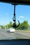 Laser Cutting “ 🐱 🌙 🐱 ” 2 Cats on a Crescent Moon Car Rearview Mirror Ornament