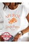 Aperol Summer Season Product Stylish Modern Design Printed Women's Unisex Oversize Crew Neck T-Shirt