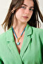 Mi̇o Colorful Drawn Natural Stone Necklace