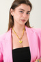 Mi̇o Colorful Drawn Natural Stone Necklace
