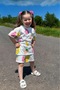 Girl's Colorful Floral Patterned Shorts Set