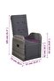 3 Piece Bistro Set with Cushions Poly Rattan Grey - 3