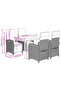 5 Piece Garden Dining Set with Cushions Black Poly Rattan - 3