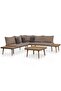 4 Piece Garden Lounge Set with Cushions Solid Acacia Wood Brown