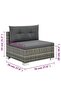 10 Piece Garden Lounge Set with Cushions Poly Rattan Grey - 7