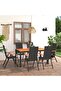 7 Piece Garden Dining Set Black and Brown