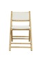 3 Piece Folding Bistro set with Cream White Cushions Bamboo - 5