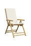 3 Piece Folding Bistro set with Cream White Cushions Bamboo - 4