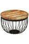 Coffee Table Ø50x35 cm Solid Wood Reclaimed and Steel - 7