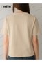 Love Yourself Printed Cotton Fabric Girl Beige T-Shirt - 4