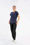 Navy Blue Dr. Greys Model Lycra Nurse Doctor Uniform Scrubs Single Top Unisex Bat Sleeve - 2