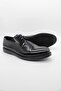 Men's Black Genuine Leather Lace-Up Ceremony Patent Leather Shoes 1033250185 - 2