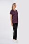 Plum Dr.Greys Model Lycra Nurse Doctor Uniform Scrubs Single Top Unisex Bat Sleeve - 4