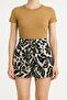 Women's Belted Black and White Floral Patterned Mini Skirt – Summer Comfortable & Stylish Daily Combination Piece - 2