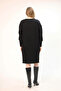 Round Crew Neck Long Sleeve Pocket Side Slit Soft Texture Winter Knitwear Midi Length Pullover Tunic - 2
