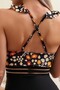 Black Floral Patterned Ruffle One Piece Swimsuit - 5