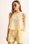 Women's Yellow Lace Detailed Side Tie Detailed Muslin Blouse Blz-19003063