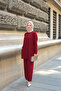 Women's Piece Detail Double Suit Claret Red - 8