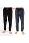Men's Cotton Anthracite Plaid & Black 2-Piece Single Bottom Pajamas - Seasonal Pajama Bottoms