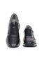 Genuine Leather Navy Blue Casual Sports Men's Shoes - Eva Sole 3872 - 3