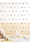 Pastel Brown Colors, Children's Room, Heart Pattern, Wall Sticker, 5cm 105 Pcs. 3.5cm 72 Pieces - 2