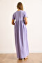 Women's Lilac Asymmetrical Stitching Front Long Bell Cotton Dress Elb-19002446 - 6