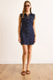Women's Navy Blue Pocket Snap Fastener Mini Denim Dress Elb-19002491 - 2
