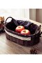 Set of 2 Woven Baskets with Handles Storage Bins with Sturdy Plastic Frame, Removable Fabric Liners - 5