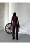 Women's double belted blazer jacket pants set - 7