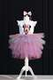 Girl's Minnie Printed White Birthday Dress & Party Costume Crown Gift!! !