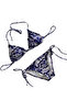 Women's Lilac Floral Patterned Halter Neck Tie-Up Triangle Bikini Set Hzl25S-Lc5005 - 5