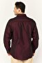 Men Regular Fit Plain Long Sleeve Casual Shirt, Deep Red - 3