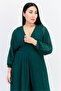 Women Textured A-Line Dress, Green - 2