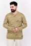 Men Crew Neck Graphic Print Long Sleeve Sweatshirt, Olive