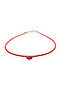 Red Sand Beaded Glass Heart Evil Eye Bijoux Necklace, Gift Necklace - 3