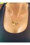 24 cm Zircon Stone Inlaid Green Winged Steel Women's Necklace