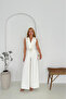 Women Shirt Collar Button Detail Maxi Jumpsuit Nbk061 - 4