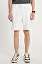 Men's Regular Fit Classic Cut Waist Lace-Up 3 Pocket Striped White Shorts