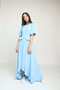 Solid Long Ruffle Dress with Short Sleeves - 2