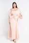 Solid Ruffled Maxi Dress with Butterfly Sleeves
