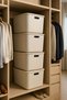 3 Pieces 21 Lt Colors Cream Closet Organizer Organizer Toy Box Storage Box with Lid - 5