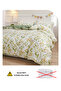 Queen size 6 piece bedding set brown floral print super soft quality 200x230cm. - 4