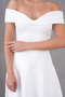 White Stretchy Scuba Fabric Strapless Neckline Design Flared Cut Midi Evening Dress 77128 - 7