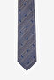 Men's Brown-Blue Patterned Silk Tie - 2