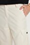 Men's Relax Fit Relaxed Cut 100% Cotton Cargo Pocket Beige Capri Shorts - 2