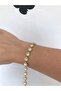 Stainless Steel Heart Stone Elevator Shiny Gold Bracelet