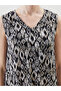 فستان LCW Grace باللون الأسود بفتحة رقبة على شكل V منقوش على شكل حرف A - 3