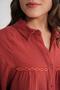 4677 Women's Lace Detailed Muslin Shirt Cranberry - 6